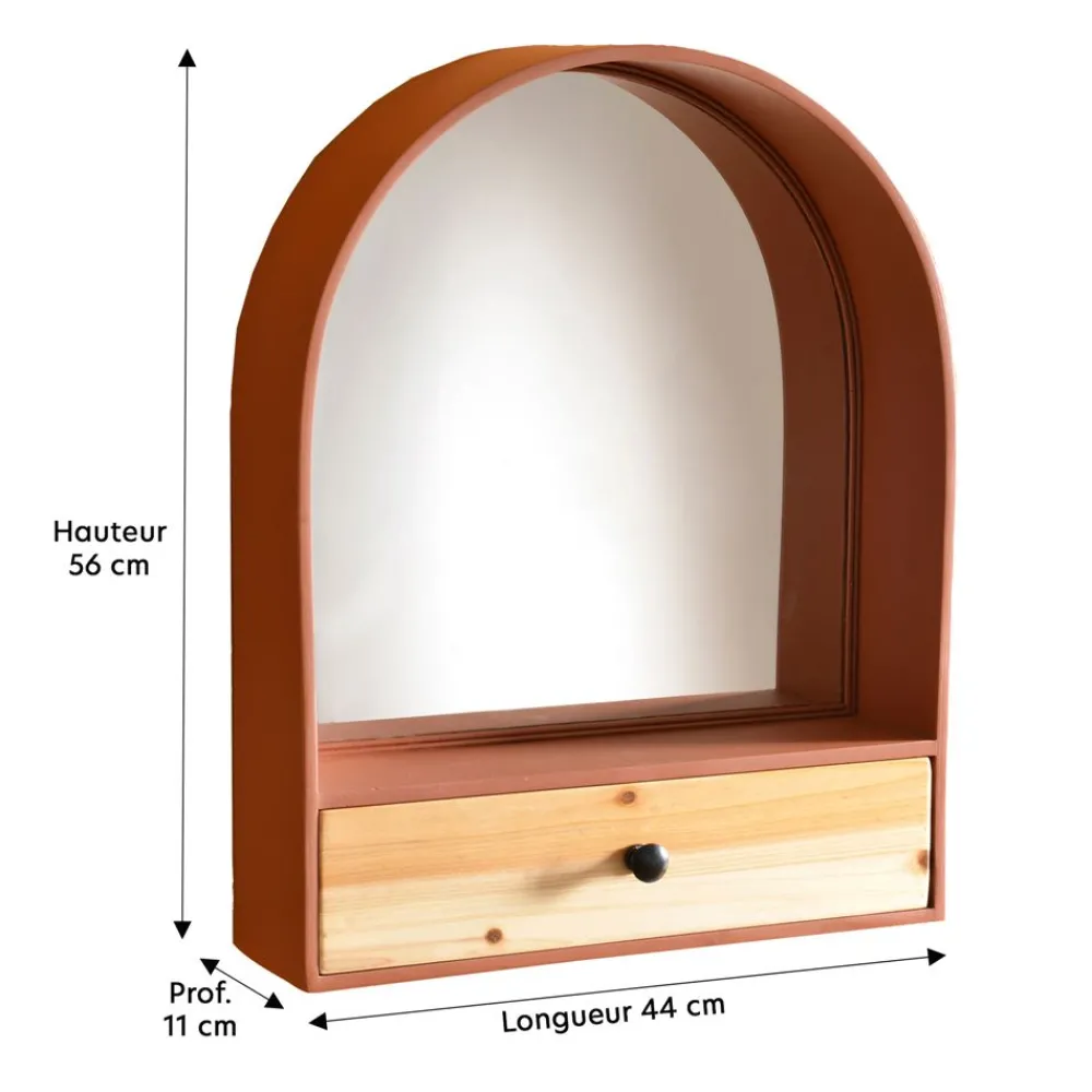 Becquet Etagère murale avec miroir< Rangement, Gain De Place|Meuble, Étagère