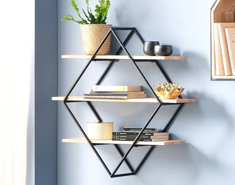 Becquet Etagère murale bois et métal< Rangement, Gain De Place|Meuble, Étagère