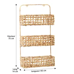 Becquet Etagère murale en jacinthe d'eau tressée< Rangement, Gain De Place|Meuble, Étagère
