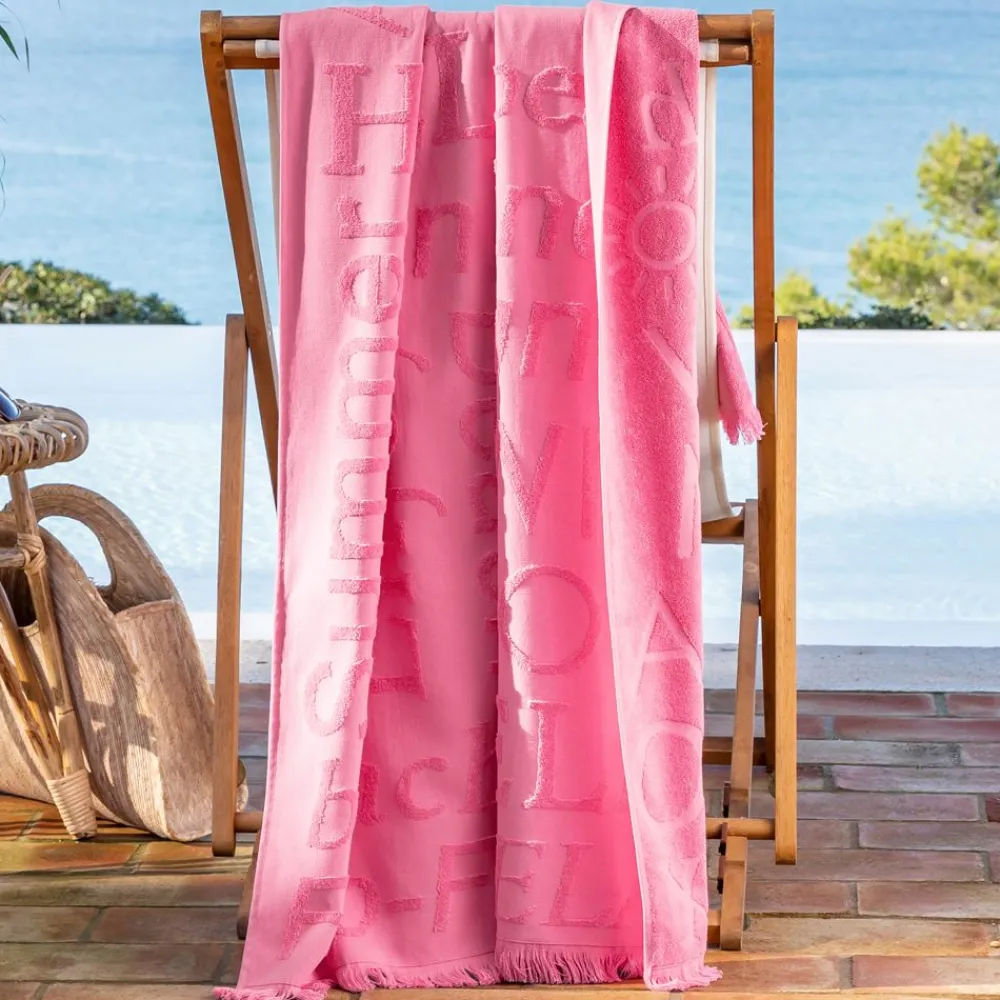 Becquet Fouta jacquard à franges< Serviette De Plage, Fouta|Serviette De Bain Fantaisie