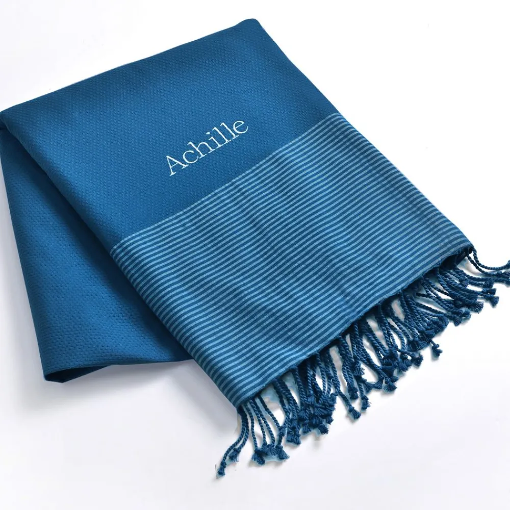 Becquet Fouta nid-d'abeilles personnalisable - 230 g/m²< Serviette De Bain Personnalisée, Peignoir Personnalisé|Serviette De Plage, Fouta