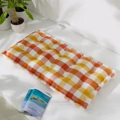 Becquet Futon déco motif madras - CRÉATION< Rideau Et Déco Textile|Pouf, Matelas, Futon