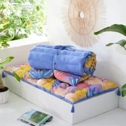Becquet Futon déperlant imprimé tropical - CRÉATION< Rideau Et Déco Textile|Pouf, Matelas, Futon