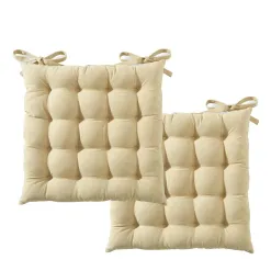 Becquet Galette de chaise capitonnée carrée - Lot de 2< Décoration Textile Unie|Galette De Chaise, Housse De Chaise