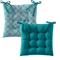 Becquet Galette de chaise capitonnée DOUBLE FACE - CRÉATION< Rideau Et Déco Textile|Décoration Textile Unie