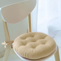 Becquet Galette de chaise capitonnée ronde - Lot de 2< Rideau Et Déco Textile|Décoration Textile Unie
