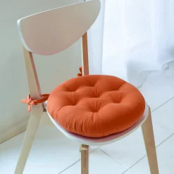 Becquet Galette de chaise capitonnée ronde - Lot de 2< Rideau Et Déco Textile|Décoration Textile Unie