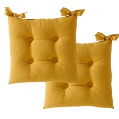 Becquet Galette de chaise carrée - Lot de 2< Décoration Textile Unie|Galette De Chaise, Housse De Chaise