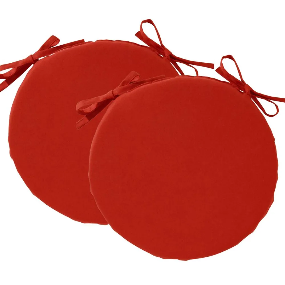Becquet Galette de chaise enduite ronde spécial extérieur - Lot de 2< Rideau Et Déco Textile|Décoration Textile Unie