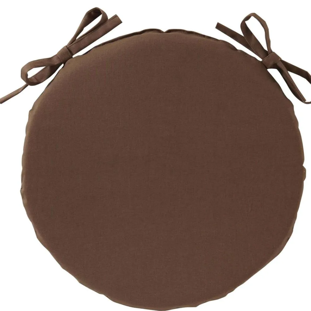 Becquet Galette de chaise enduite ronde spécial extérieur - Lot de 2< Rideau Et Déco Textile|Décoration Textile Unie