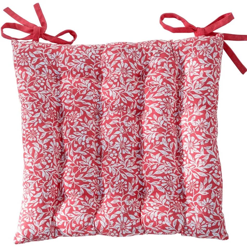 Becquet Galette de chaise motif fleurettes - CRÉATION< Rideau Et Déco Textile|Galette De Chaise, Housse De Chaise