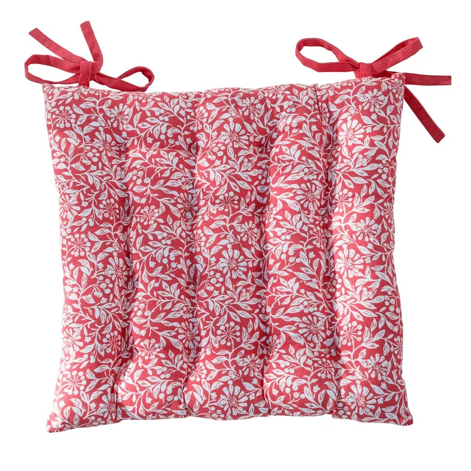 Becquet Galette de chaise motif fleurettes - CRÉATION< Rideau Et Déco Textile|Galette De Chaise, Housse De Chaise