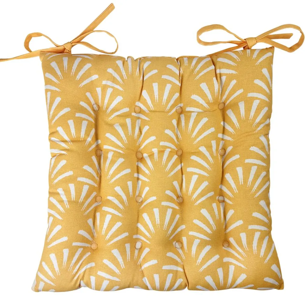 Becquet Galettes de chaise motif palmettes spécial extérieur - Lot de 2< Rideau Et Déco Textile|Galette De Chaise, Housse De Chaise