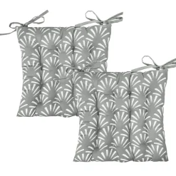 Becquet Galettes de chaise motif palmettes spécial extérieur - Lot de 2< Rideau Et Déco Textile|Galette De Chaise, Housse De Chaise