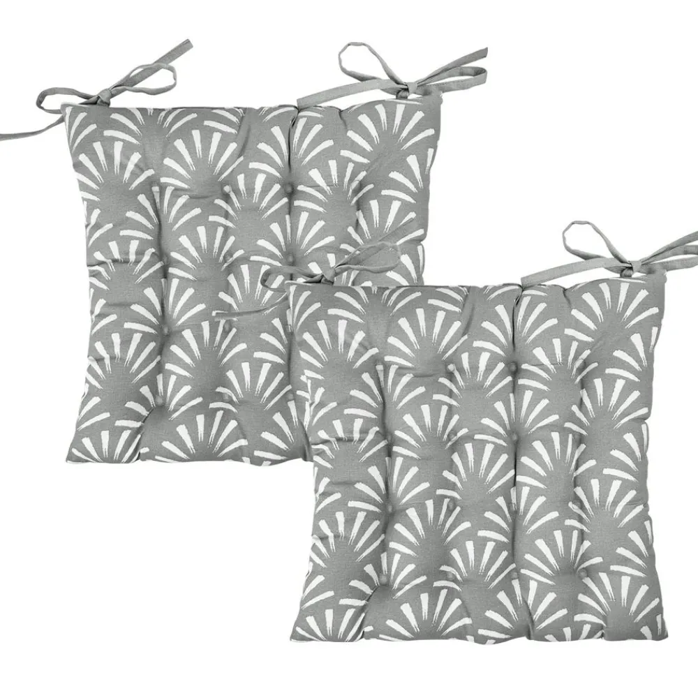 Becquet Galettes de chaise motif palmettes spécial extérieur - Lot de 2< Rideau Et Déco Textile|Galette De Chaise, Housse De Chaise