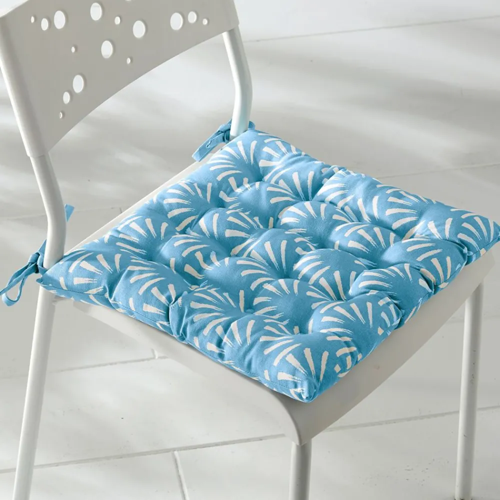 Becquet Galettes de chaise motif palmettes spécial extérieur - Lot de 2< Rideau Et Déco Textile|Galette De Chaise, Housse De Chaise