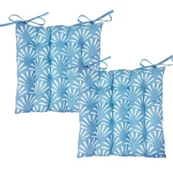 Becquet Galettes de chaise motif palmettes spécial extérieur - Lot de 2< Rideau Et Déco Textile|Galette De Chaise, Housse De Chaise
