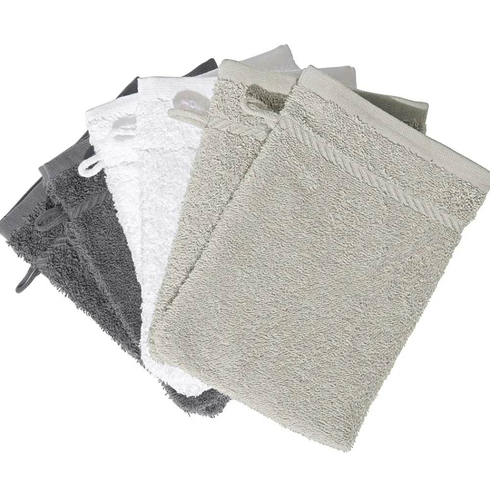 Becquet Gants de toilette unis - Lot de 6< Serviette De Bain Unie|Peignoir De Bain Adulte