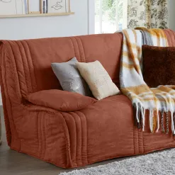 Becquet Housse clic-clac et BZ toucher peau de pêche< Rideau Et Déco Textile|Housse De Canapé, Housse De Fauteuil