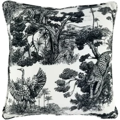 Becquet Housse coussin motif jungle - CRÉATION THÉVENON< Rideau Et Déco Textile|Coussin, Housse De Coussin