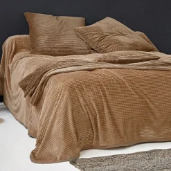 Becquet Housse de coussin et jeté de lit tufté velours - CRÉATION< Décoration Textile Unie|Plaid