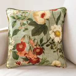 Becquet Housse de coussin motif herbier< Rideau Et Déco Textile|Coussin, Housse De Coussin