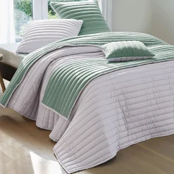 Becquet Jeté de lit double face bicolore - CRÉATION< Boutis, Jeté De Lit, Couvre Lit