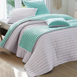 Becquet Jeté de lit double face bicolore - CRÉATION< Boutis, Jeté De Lit, Couvre Lit