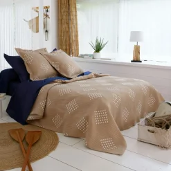 Becquet Jeté de lit jacquard double face bicolore< Boutis, Jeté De Lit, Couvre Lit