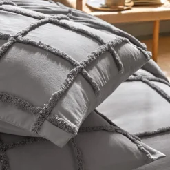 Becquet Linge de lit à carreaux tuftés - CRÉATION< Housse De Couette