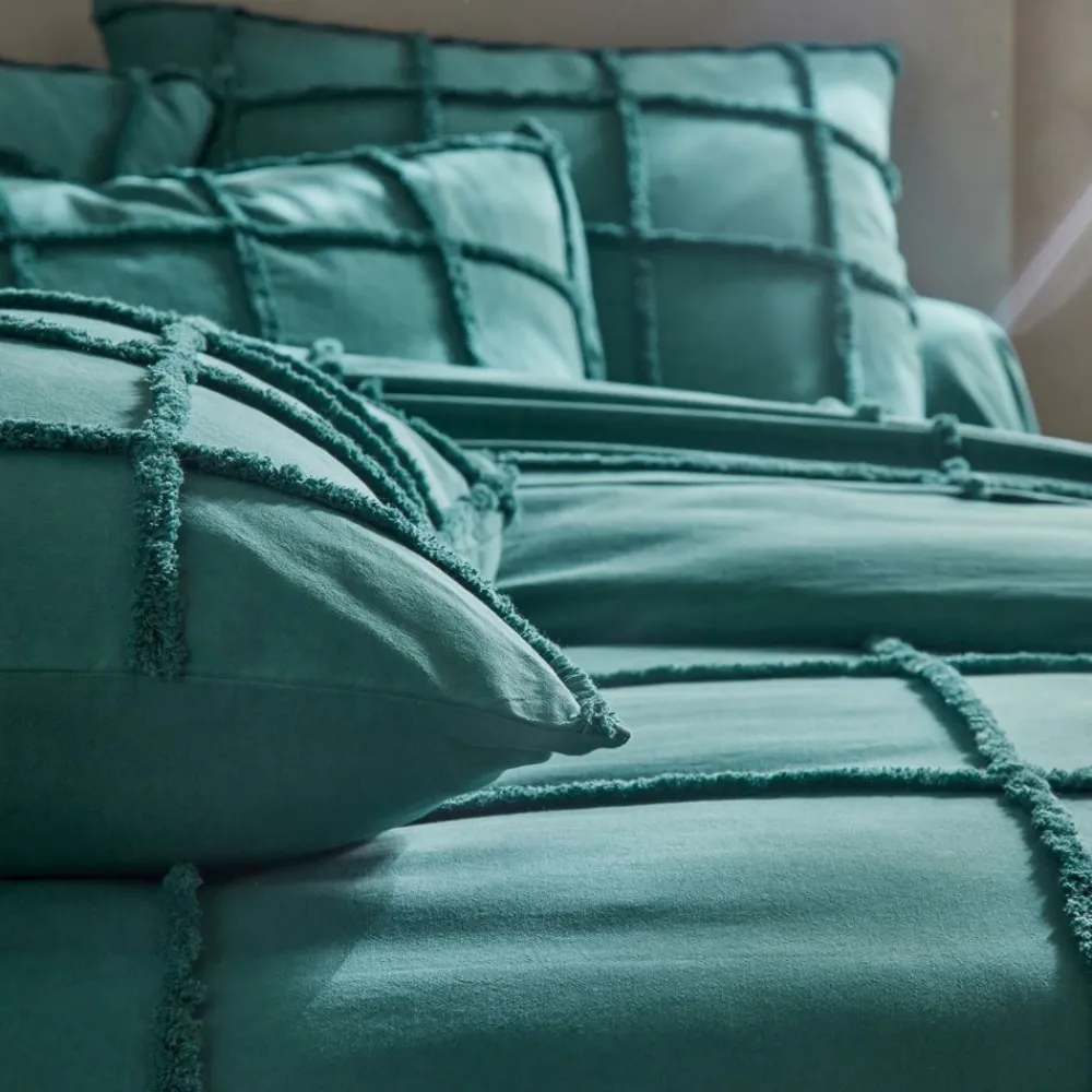 Becquet Linge de lit à carreaux tuftés - CRÉATION< Housse De Couette|Linge De Lit Fantaisie, Linge De Lit Brodé