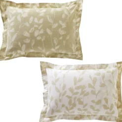 Becquet Linge de lit bicolore motif feuilles - CRÉATION< Les Matières|Housse De Couette