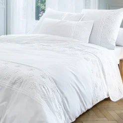 Becquet Linge de lit brodé fleurs - CRÉATION< Les Matières|Housse De Couette