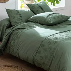 Becquet Linge de lit brodé fleurs - CRÉATION< Housse De Couette