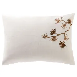 Becquet Linge de lit brodé motif feuillage japonisant - CRÉATION< Housse De Couette|Linge De Lit Fantaisie, Linge De Lit Brodé