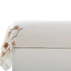 Becquet Linge de lit brodé motif feuillage japonisant - CRÉATION< Housse De Couette|Linge De Lit Fantaisie, Linge De Lit Brodé