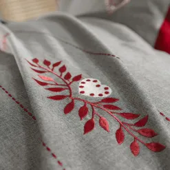 Becquet Linge de lit broderie coeurs, feuilles et flocons - CRÉATION< Housse De Couette|Linge De Lit Fantaisie, Linge De Lit Brodé