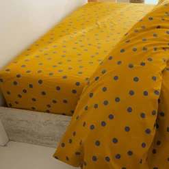 Becquet Linge de lit coton lavé pois et carreaux - CRÉATION< Housse De Couette