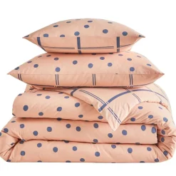 Becquet Linge de lit coton lavé pois et carreaux - CRÉATION< Housse De Couette