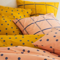 Becquet Linge de lit coton lavé pois et carreaux - CRÉATION<Enfant Univers Des Garçons|Univers Des Filles