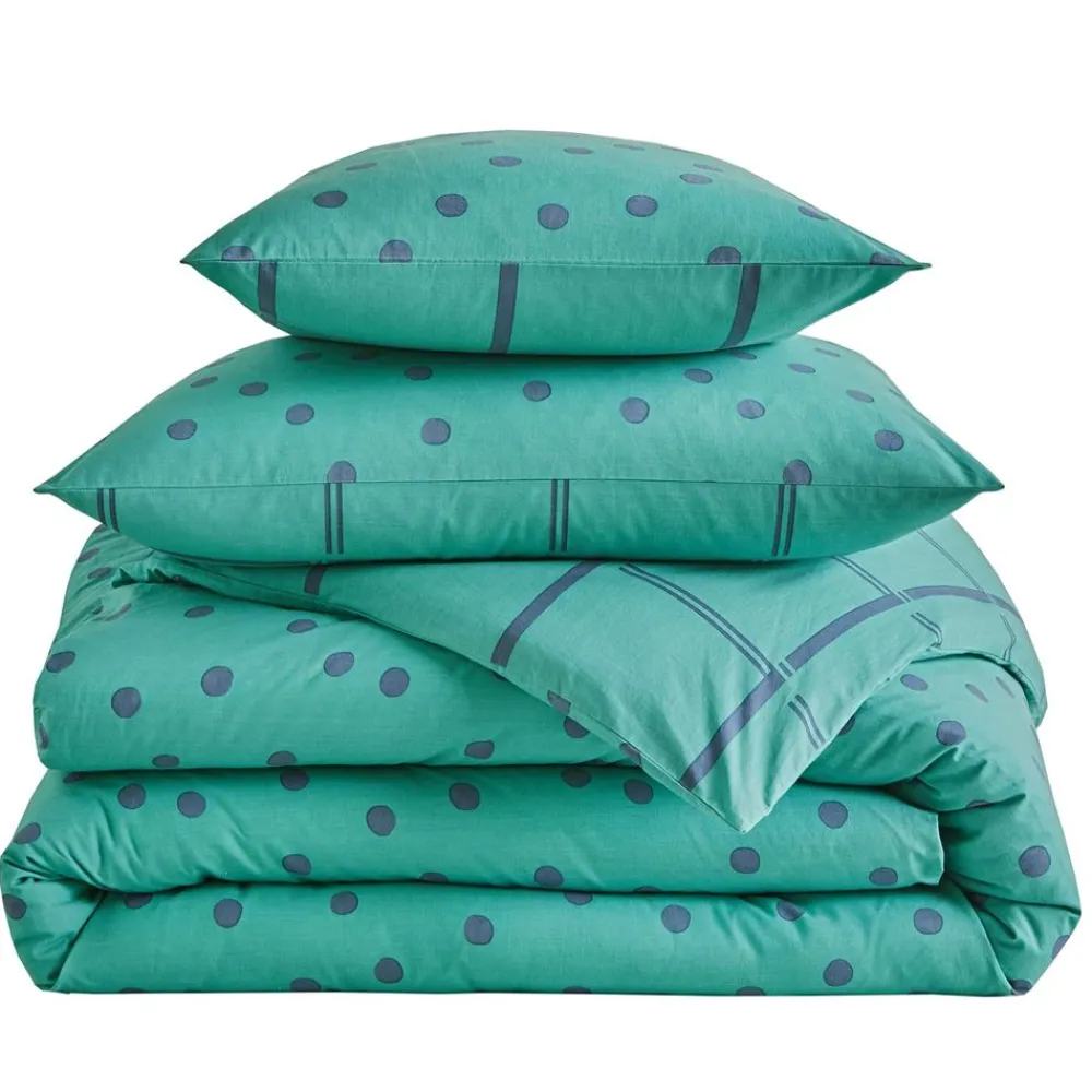 Becquet Linge de lit coton lavé pois et carreaux - CRÉATION<Enfant Univers Des Garçons|Univers Des Filles