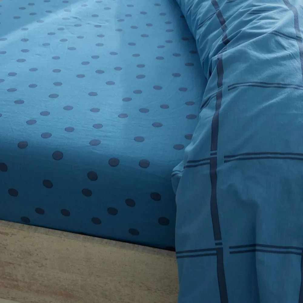 Becquet Linge de lit coton lavé pois et carreaux - CRÉATION<Enfant Univers Des Garçons|Univers Des Filles