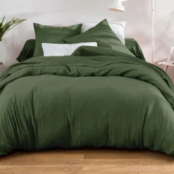 Becquet Linge de lit en double gaze de coton unie - Taie personnalisable< Les Matières