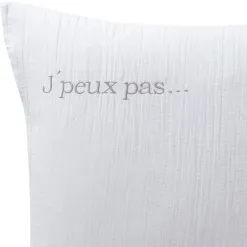 Becquet Linge de lit en double gaze de coton unie - Taie personnalisable< Les Matières