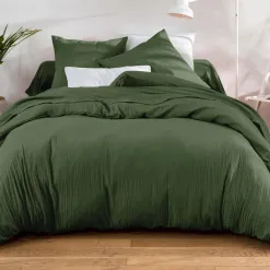 Becquet Linge de lit en double gaze de coton unie - Taie personnalisable< Housse De Couette|Linge De Lit Uni
