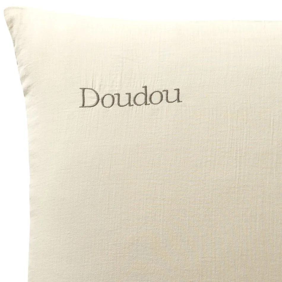 Becquet Linge de lit en double gaze de coton unie - Taie personnalisable< Housse De Couette|Linge De Lit Uni
