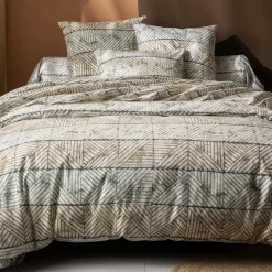 Becquet Linge de lit en flanelle motif géométrique - CRÉATION< Les Matières