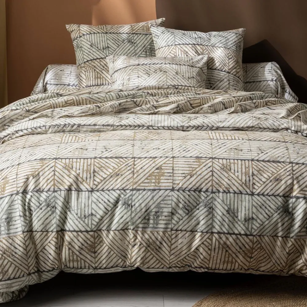 Becquet Linge de lit en flanelle motif géométrique - CRÉATION< Les Matières