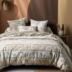 Becquet Linge de lit en flanelle motif géométrique - CRÉATION< Les Matières