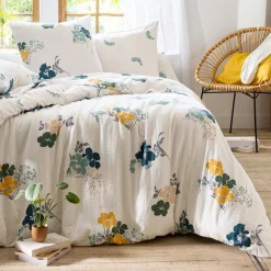 Becquet Linge de lit en gaze de coton à fleurs - CRÉATION< Housse De Couette|Linge De Lit Fantaisie, Linge De Lit Brodé
